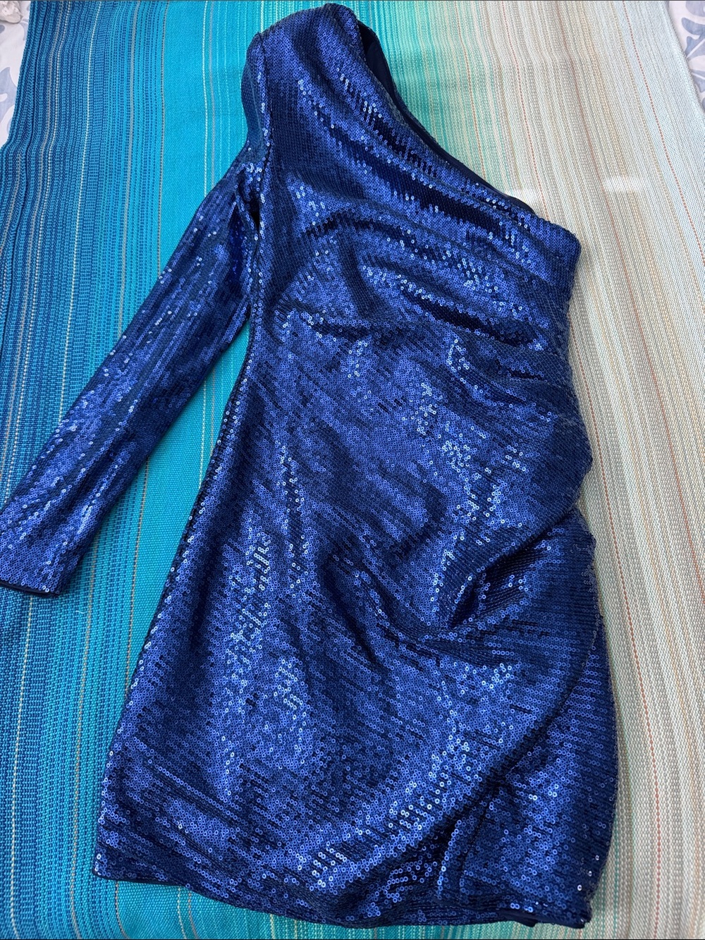 NBD One-Shoulder Marceline Blue Mini Dress